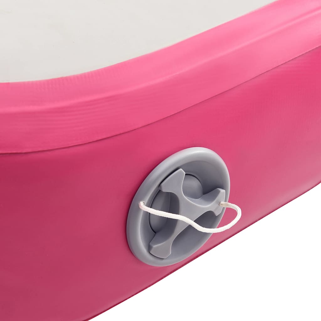 Aufblasbare Gymnastikmatte mit Pumpe 800x100x15 cm PVC Rosa