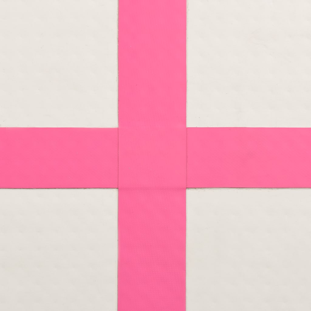 Aufblasbare Gymnastikmatte mit Pumpe 300x100x20 cm PVC Rosa