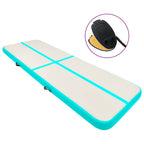 Aufblasbare Gymnastikmatte mit Pumpe 300x100x20 cm PVC Grün