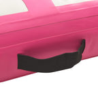 Aufblasbare Gymnastikmatte mit Pumpe 400x100x20 cm PVC Rosa