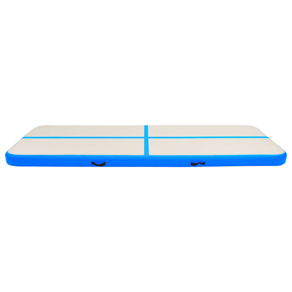 Aufblasbare Gymnastikmatte mit Pumpe 400x100x20 cm PVC Blau