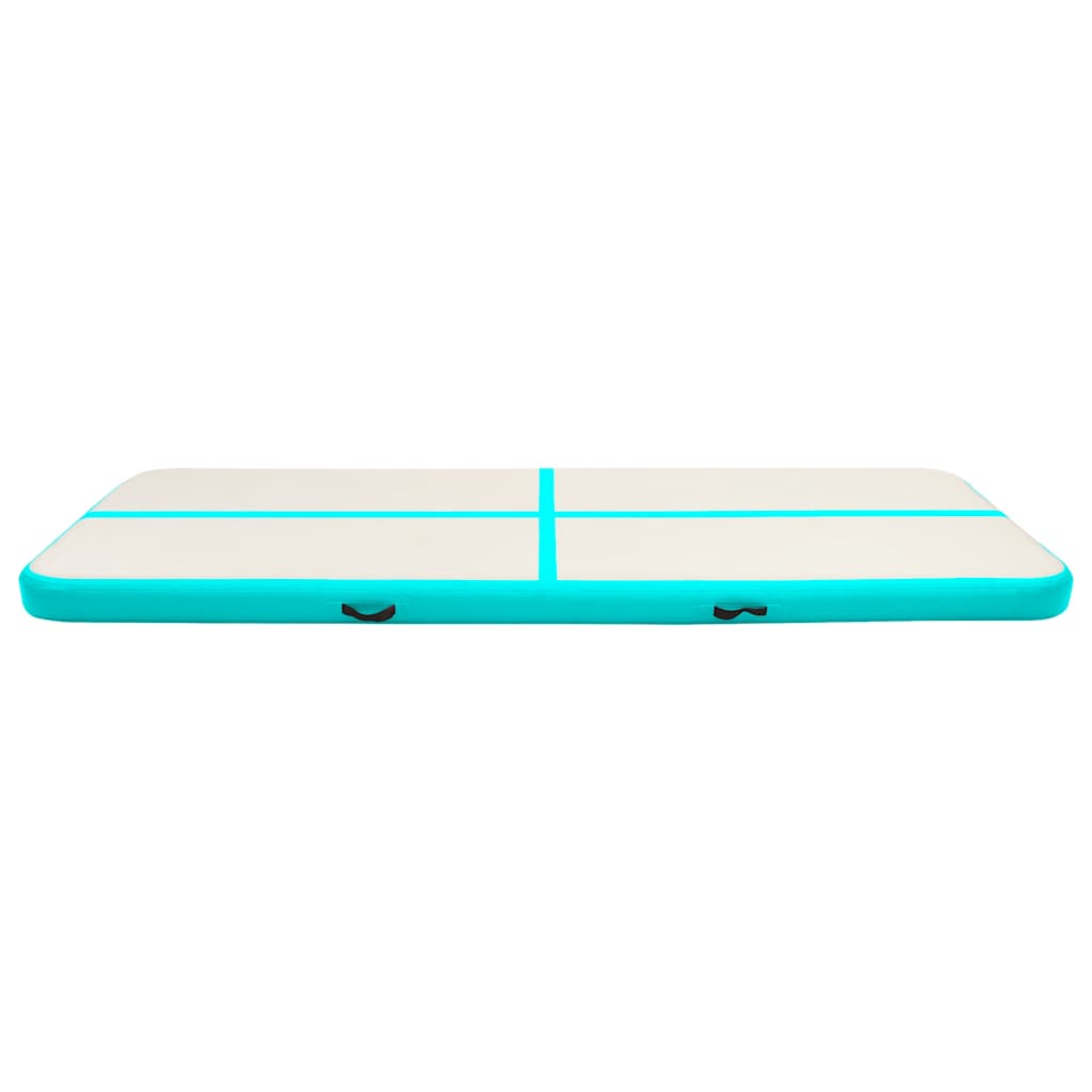Aufblasbare Gymnastikmatte mit Pumpe 500x100x20 cm PVC Grün
