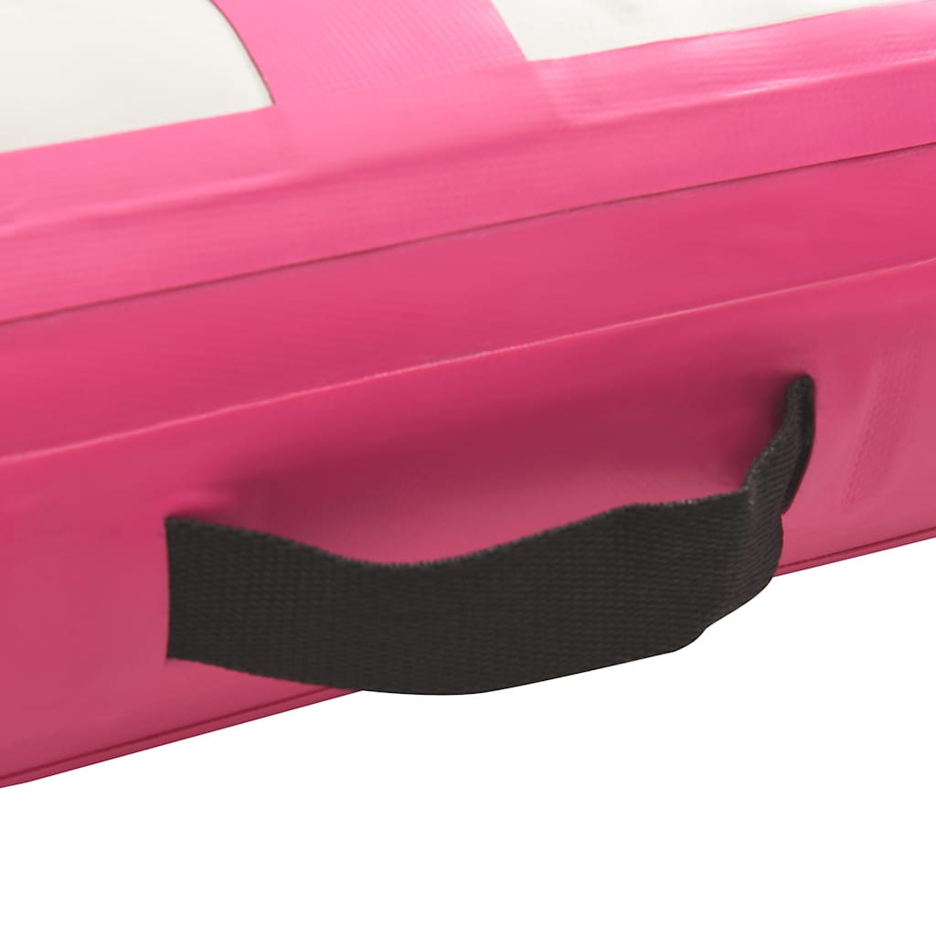 Aufblasbare Gymnastikmatte mit Pumpe 200x200x15 cm PVC Rosa