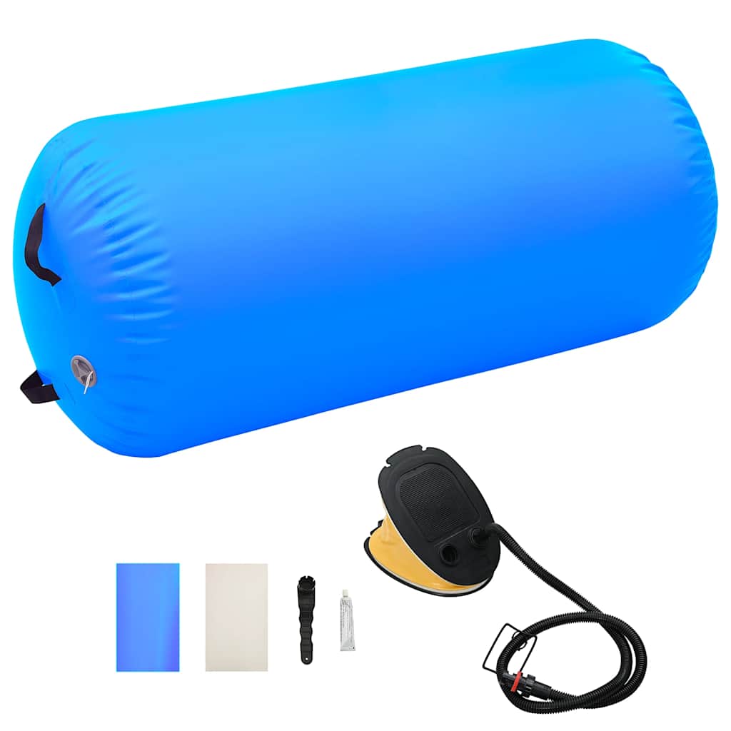 Aufblasbare Gymnastik-Rolle mit Pumpe 120x90 cm PVC Blau