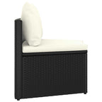 2-tlg. Garten-Sofagarnitur mit Auflagen Poly Rattan Schwarz