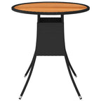 Garten-Esstisch Schwarz Ø 70 cm Poly Rattan Massivholz Akazie