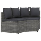2-tlg. Garten-Sofagarnitur mit Auflagen Poly Rattan Grau