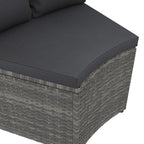 2-tlg. Garten-Sofagarnitur mit Auflagen Poly Rattan Grau