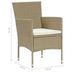 Garten-Essstühle 2 Stk. Poly Rattan Beige