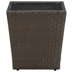Beistelltisch Braun 41,5x41,5x44 cm Poly Rattan und Hartglas