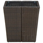 Beistelltisch Braun 41,5x41,5x44 cm Poly Rattan und Hartglas