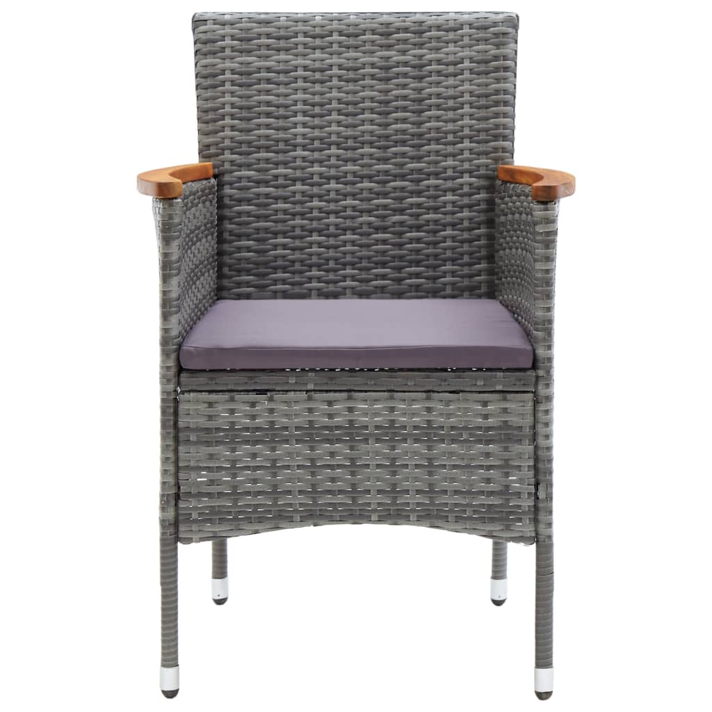 Garten-Essstühle 4 Stk. Poly Rattan Grau