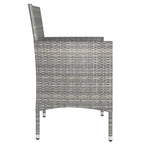 4-tlg. Gartenstuhl und Hocker Set Poly Rattan Grau
