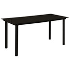 Garten-Esstisch Schwarz 150x80x74 cm Stahl und Glas