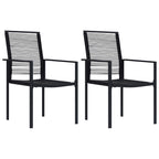 Gartenstühle 2 Stk. PVC Rattan Schwarz