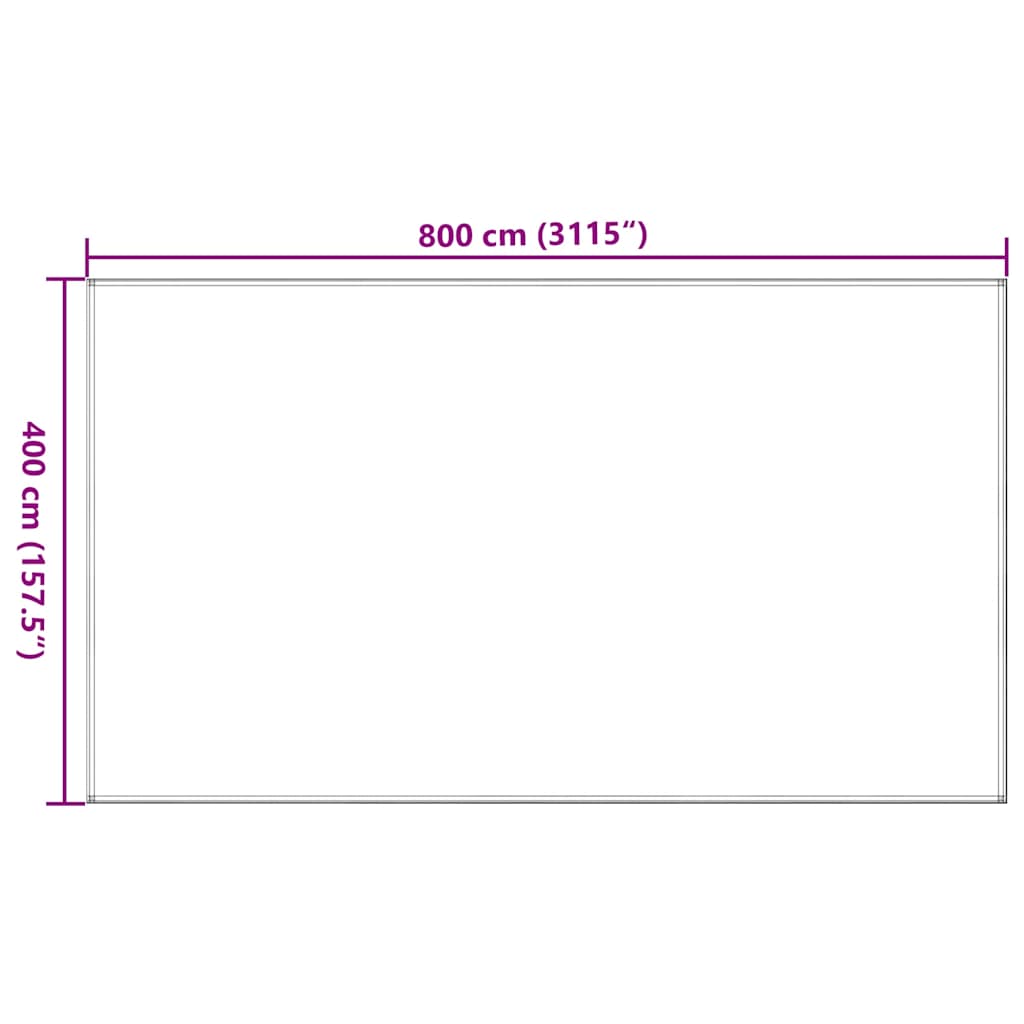 Zeltteppich 400x800 cm Schwarz HDPE