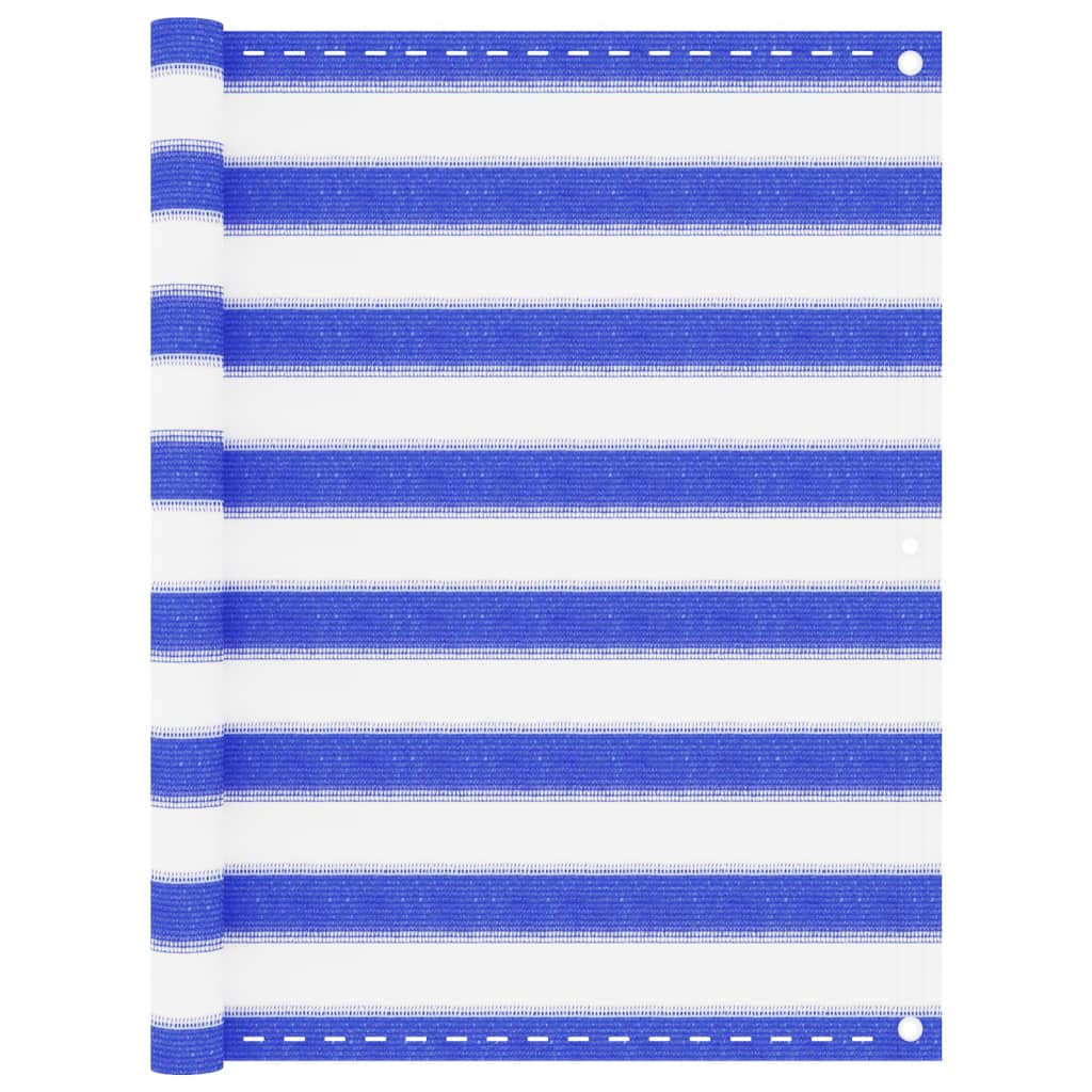 Balkon-Sichtschutz Blau und Weiß 90x300 cm HDPE