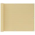 Balkon-Sichtschutz Beige 75x600 cm HDPE
