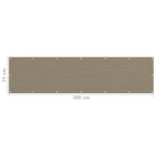 Balkon-Sichtschutz Taupe 75x300 cm HDPE