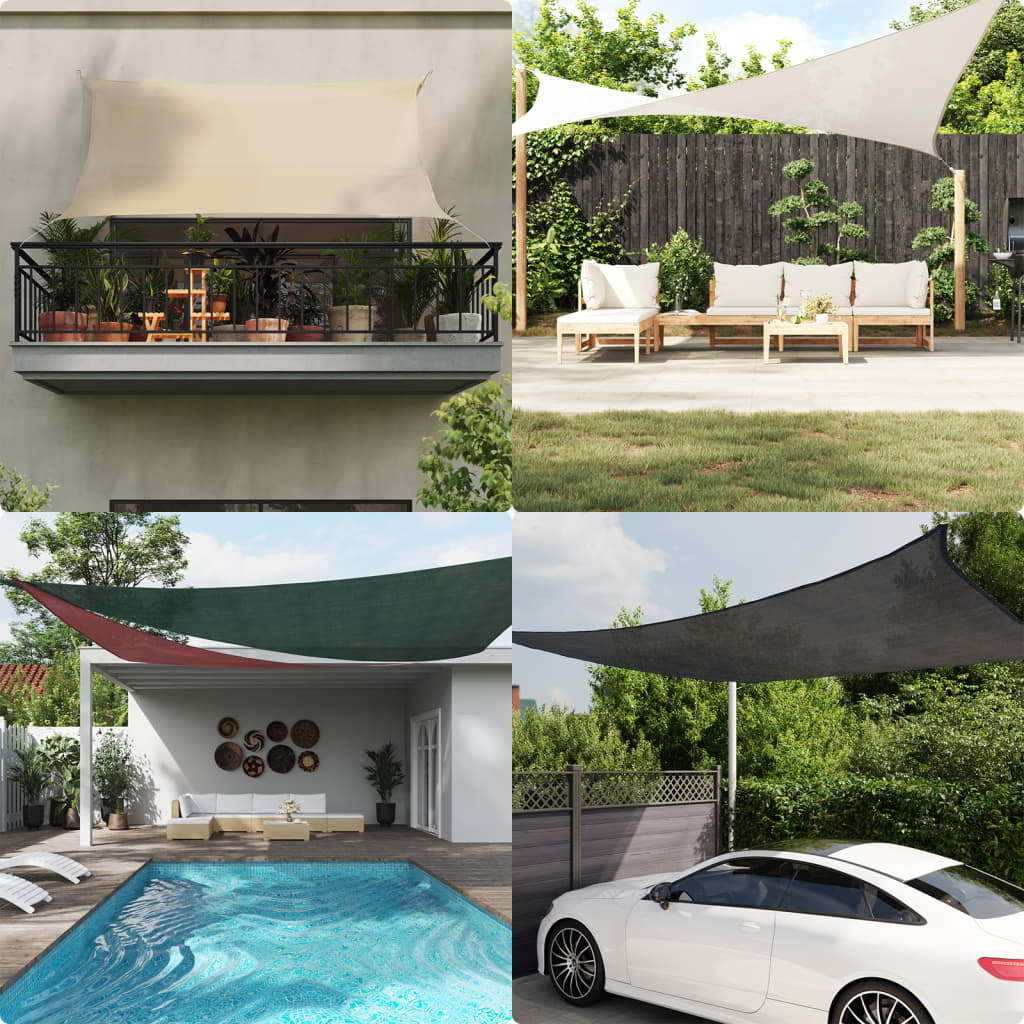 Sonnensegel 160 g/m² Anthrazit 4x4 m HDPE