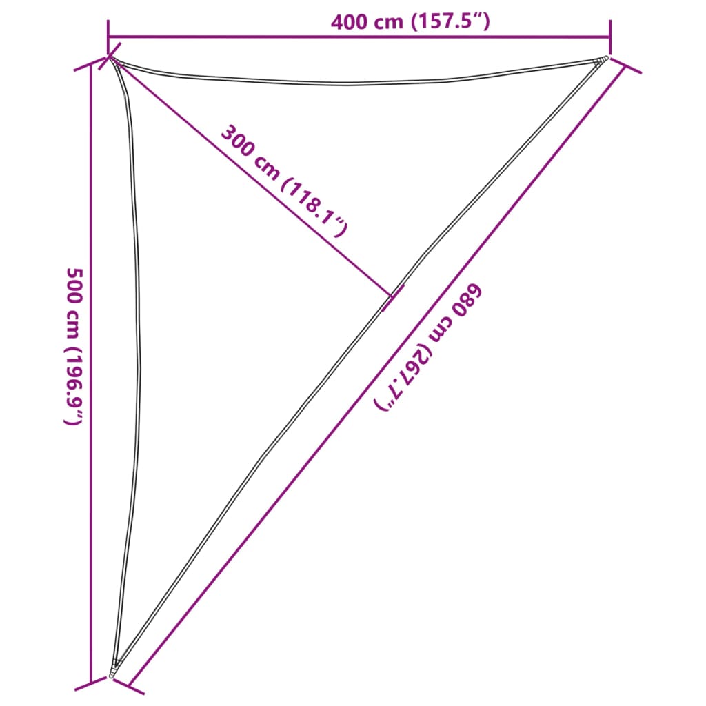 Sonnensegel 160 g/m² Beige 4x5x6,8 m HDPE