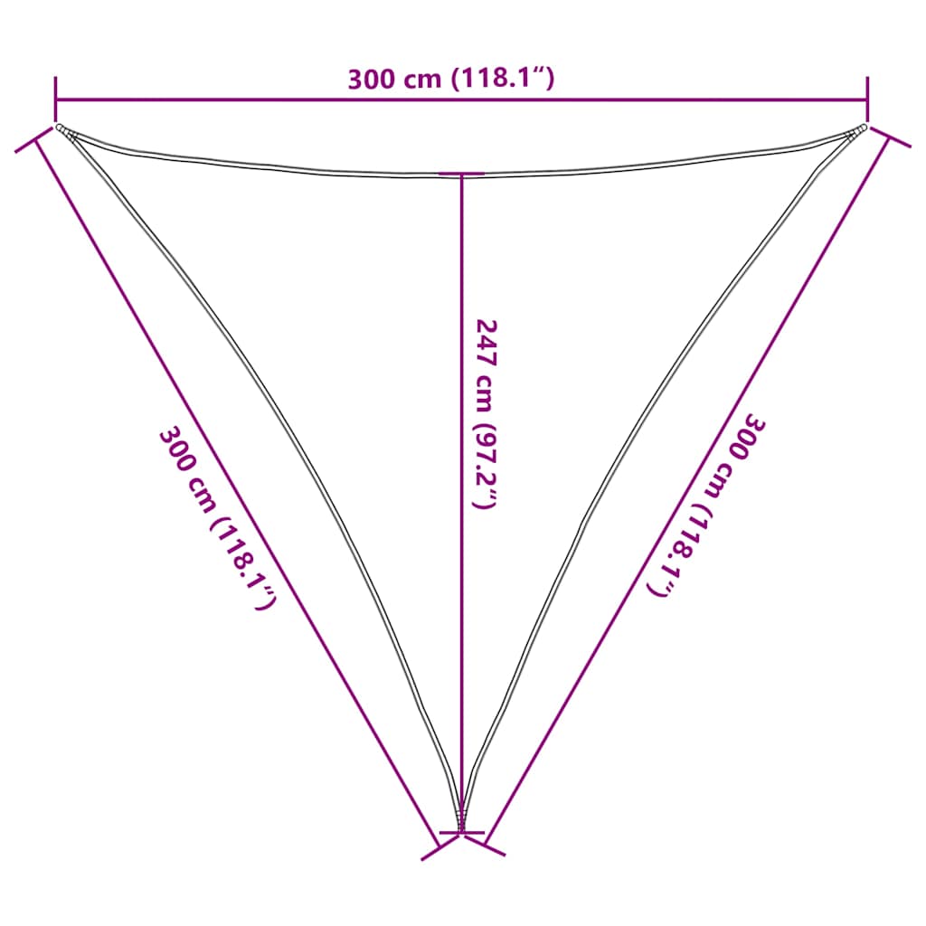 Sonnensegel 160 g/m² Creme 3x3x3 m HDPE