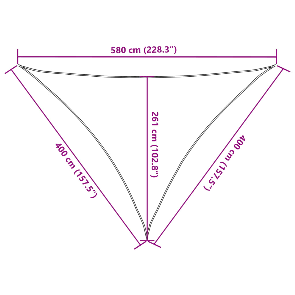 Sonnensegel 160 g/m² Creme 4x4x5,8 m HDPE