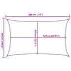 Sonnensegel 160 g/m² Weiß 5x8 m HDPE