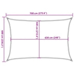 Sonnensegel 160 g/m² Weiß 6x7 m HDPE
