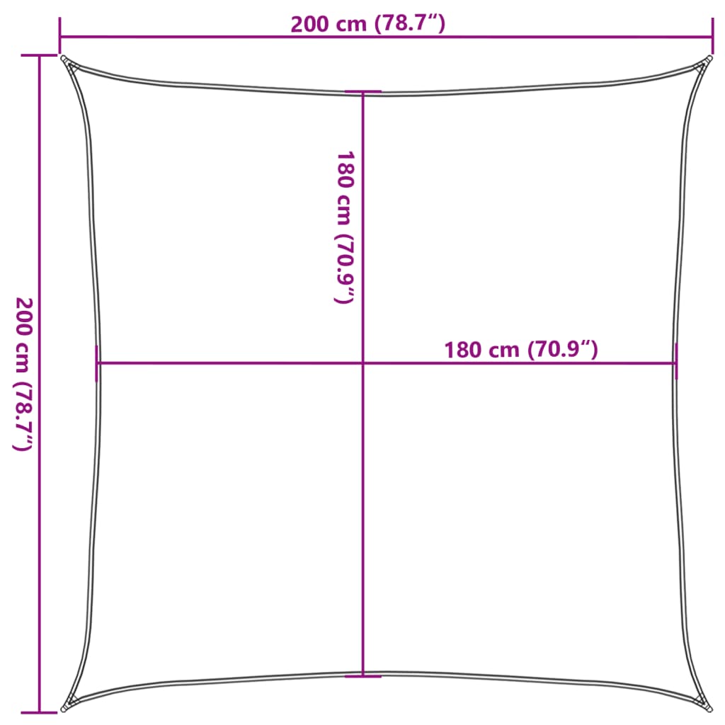 Sonnensegel 160 g/m² Terrakottarot 2x2 m HDPE