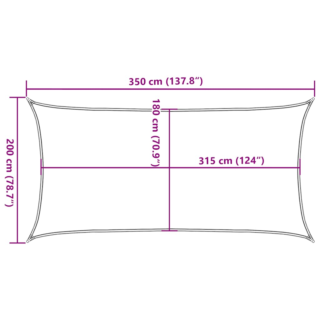 Sonnensegel 160 g/m² Taupe 2x3,5 m HDPE