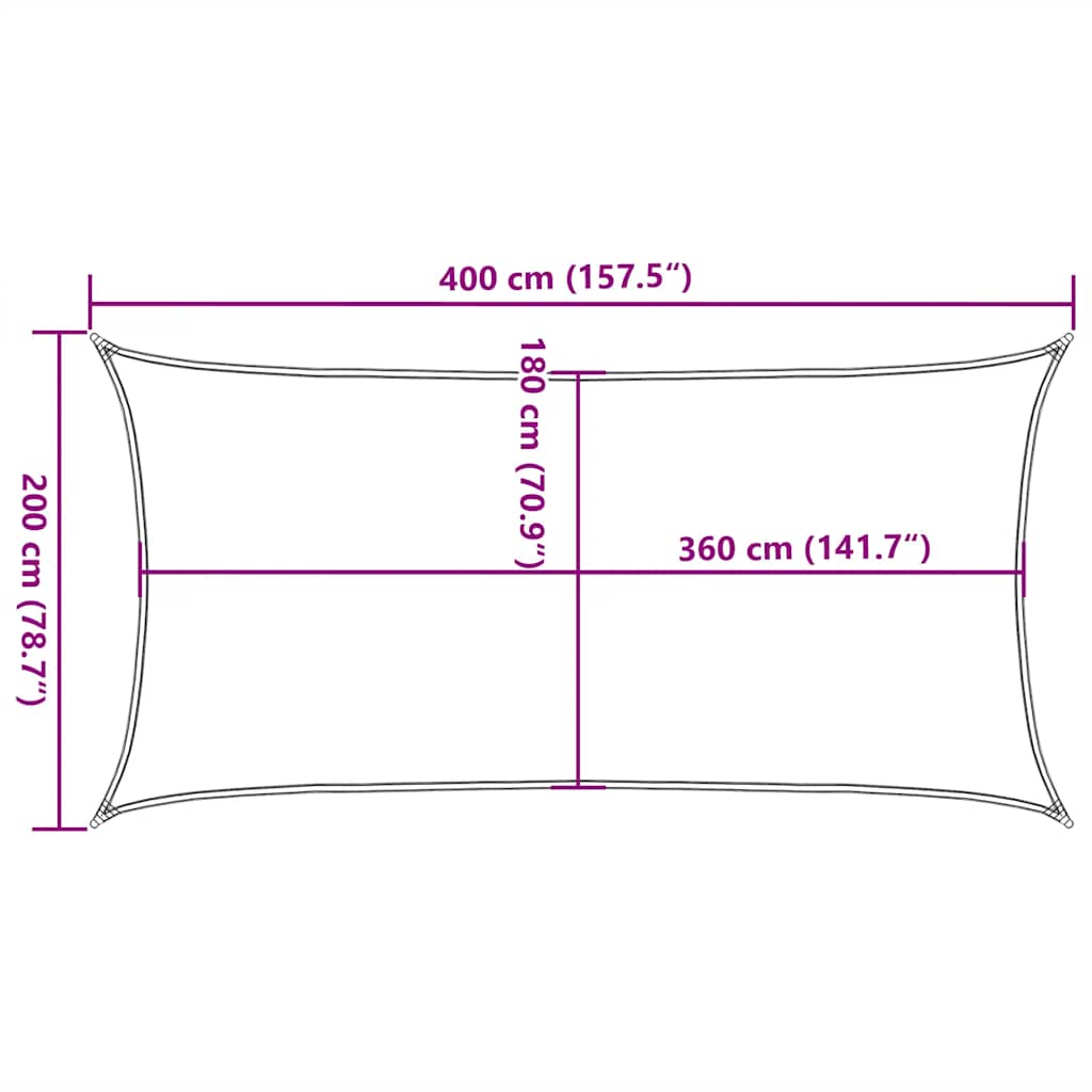 Sonnensegel 160 g/m² Taupe 2x4 m HDPE