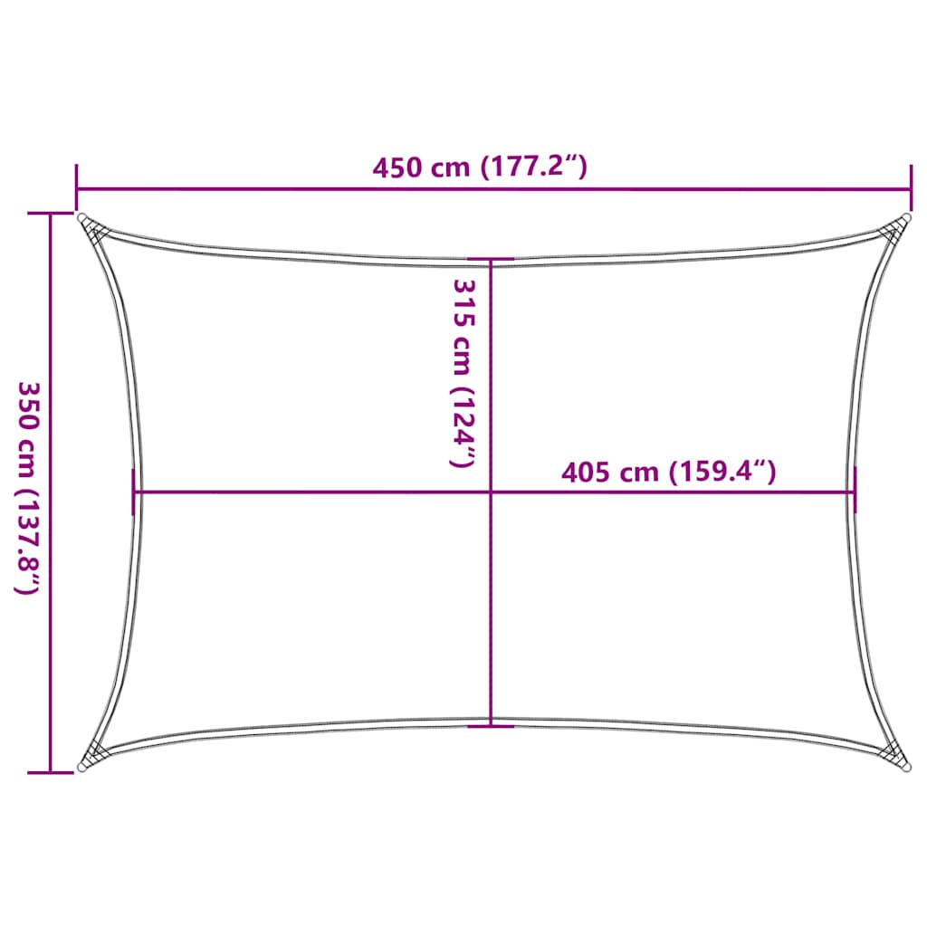 Sonnensegel 160 g/m² Taupe 3,5x4,5 m HDPE