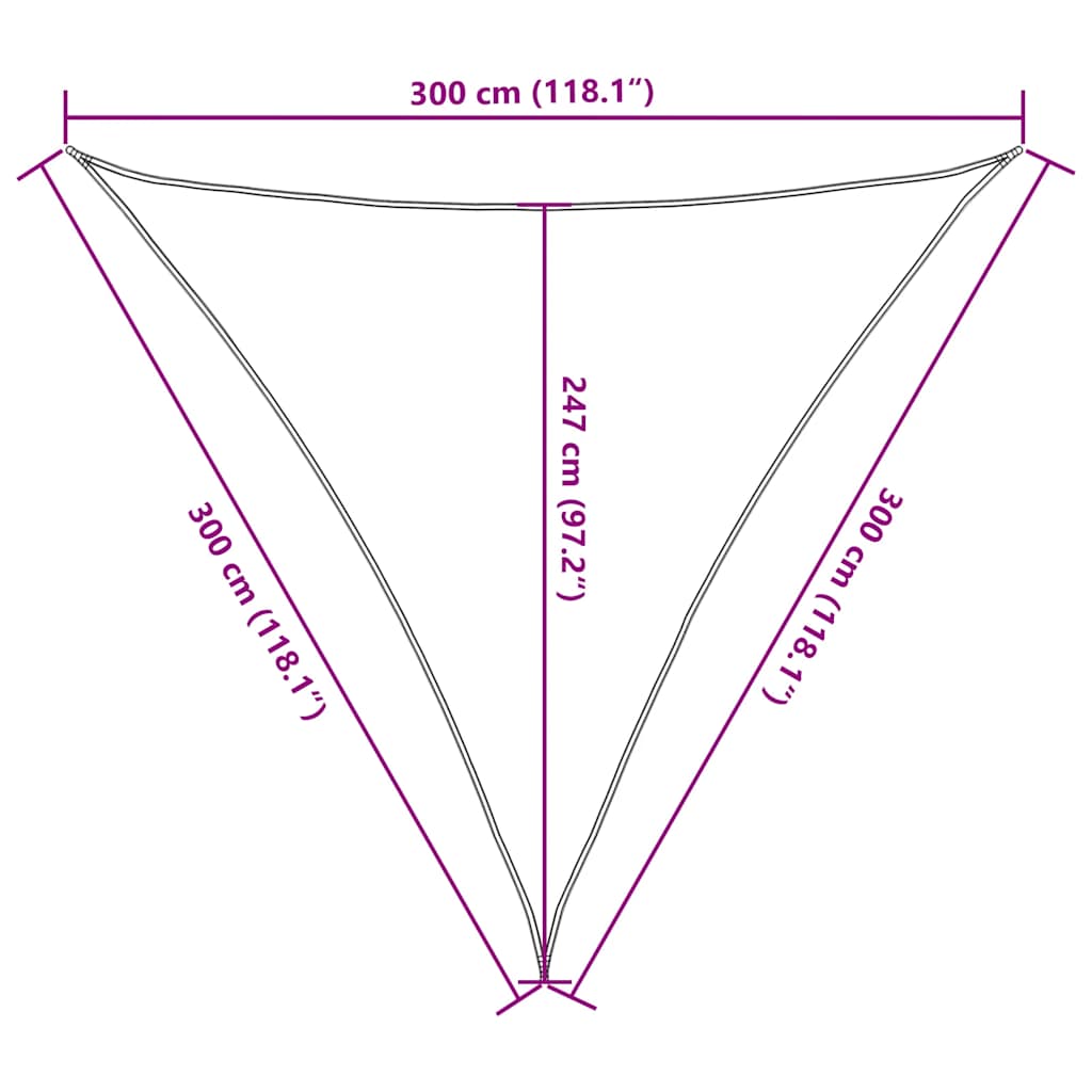 Sonnensegel 160 g/m² Taupe 3x3x3 m HDPE