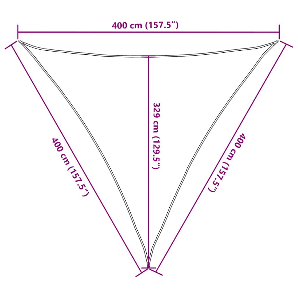 Sonnensegel 160 g/m² Taupe 4x4x4 m HDPE