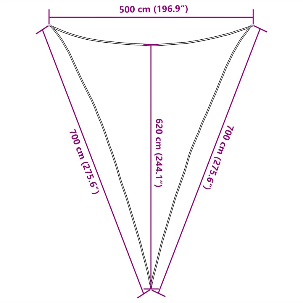 Sonnensegel 160 g/m² Taupe 5x7x7 m HDPE