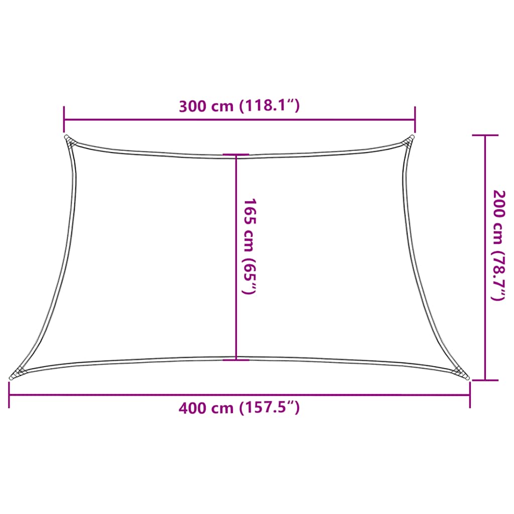 Sonnensegel 160 g/m² Taupe 3/4x2 m HDPE