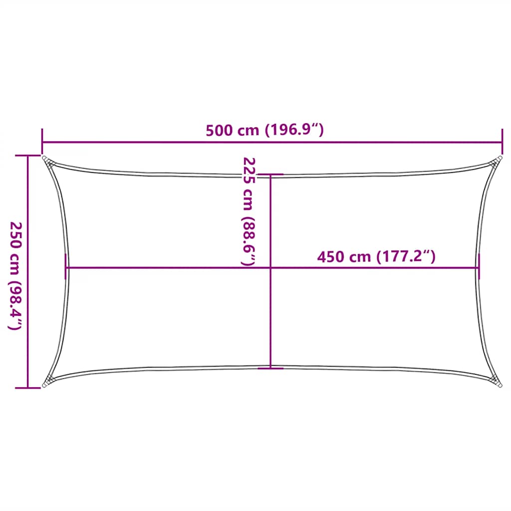 Sonnensegel 160 g/m² Rechteckig Blau 2,5x5 m HDPE
