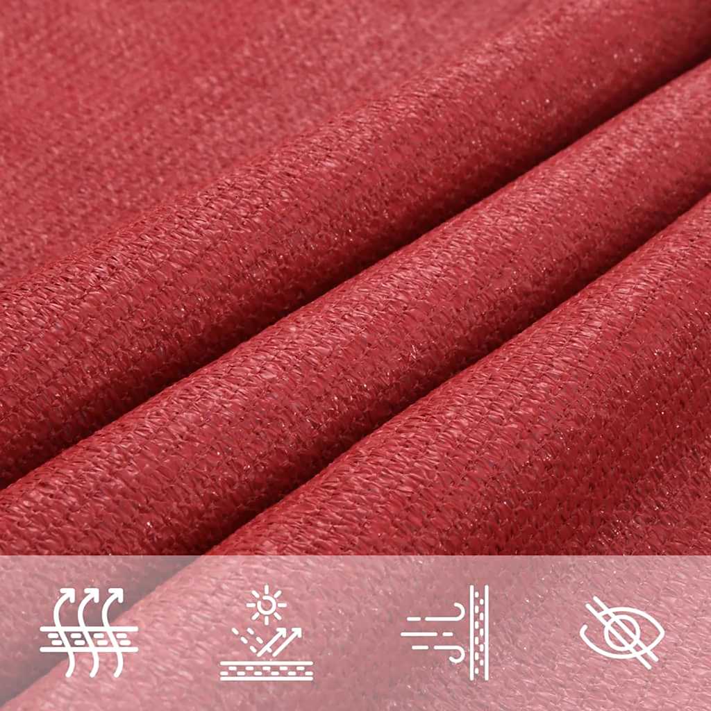 Sonnensegel 160 g/m² Rot 3,5x5 m HDPE