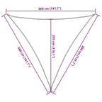 Sonnensegel 160 g/m² Dreieckig Orange 3,6x3,6x3,6 m HDPE