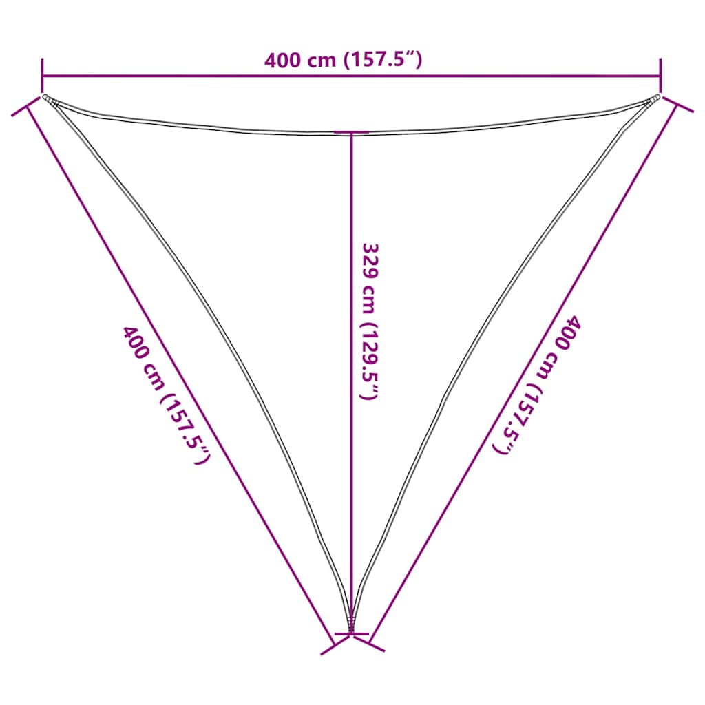 Sonnensegel 160 g/m² Orange 4x4x4 m HDPE