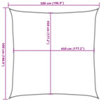 Sonnensegel 160 g/m² Schwarz 5x5 m HDPE