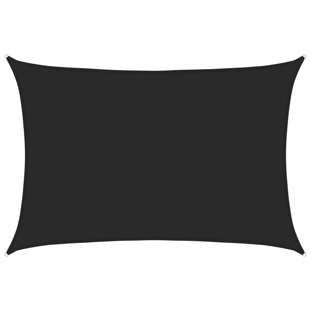Sonnensegel 160 g/m² Schwarz 4x6 m HDPE