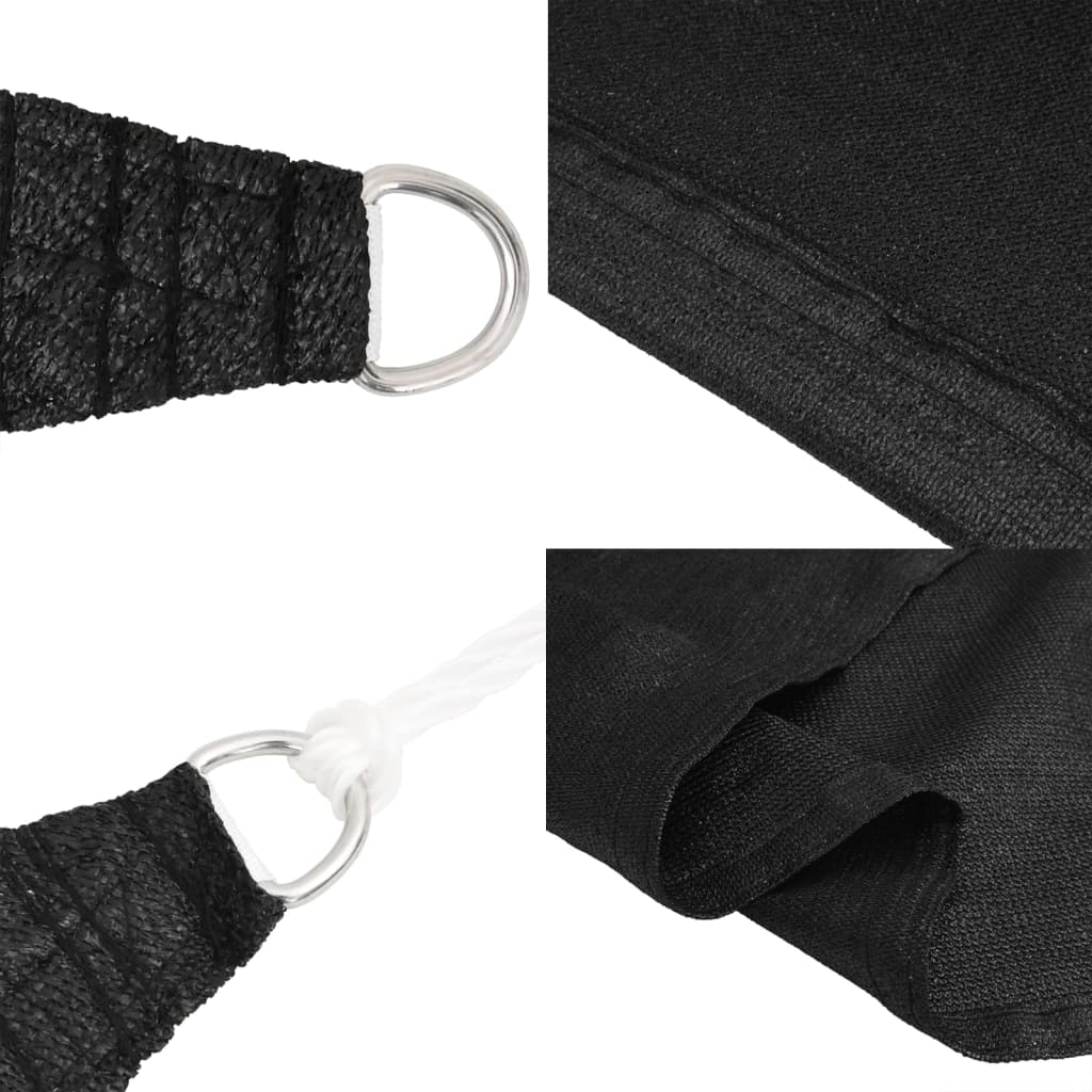 Sonnensegel 160 g/m² Schwarz 4x6 m HDPE