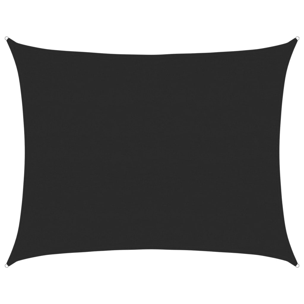 Sonnensegel 160 g/m² Rechteckig Schwarz 6x8 m HDPE
