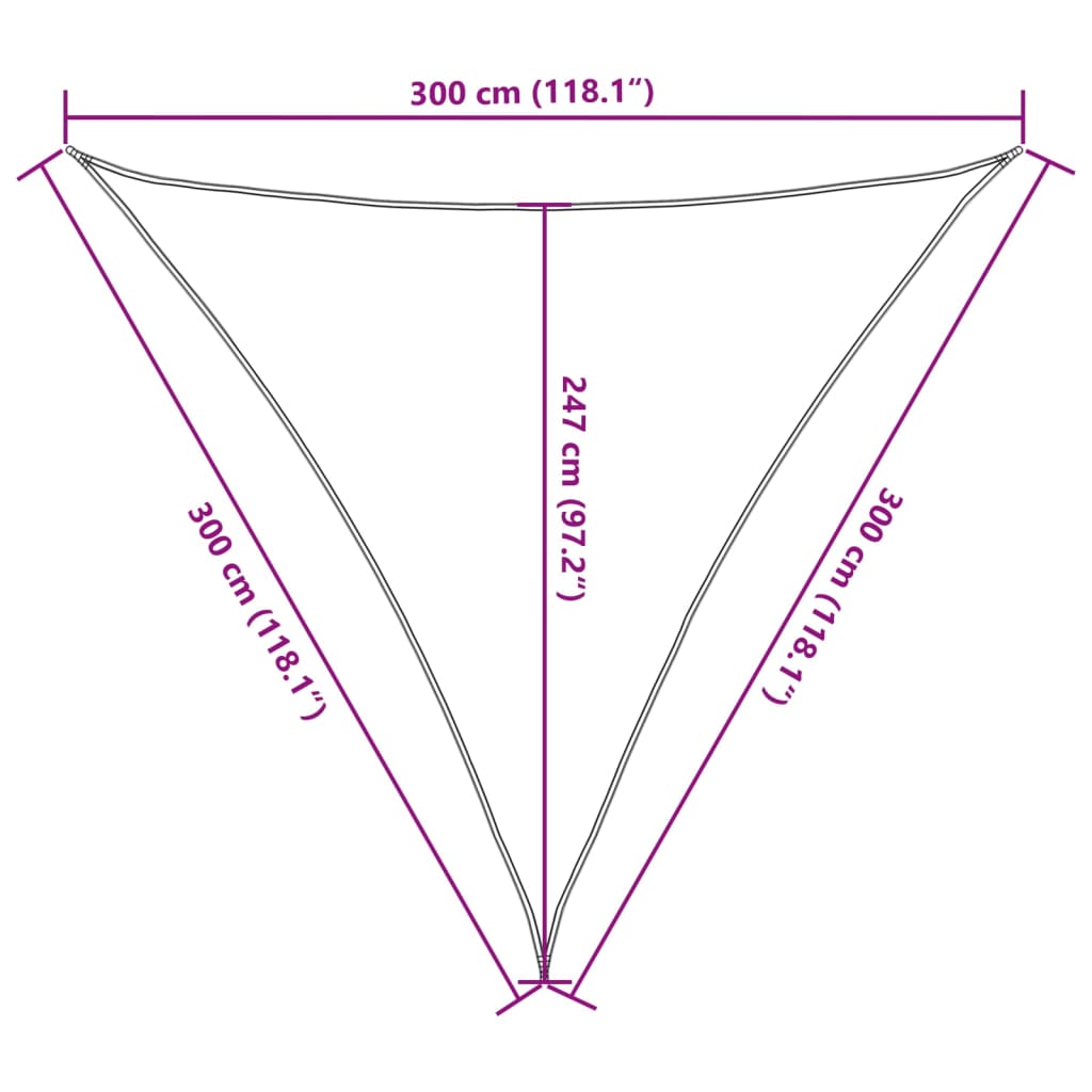 Sonnensegel 160 g/m² Schwarz 3x3x3 m HDPE
