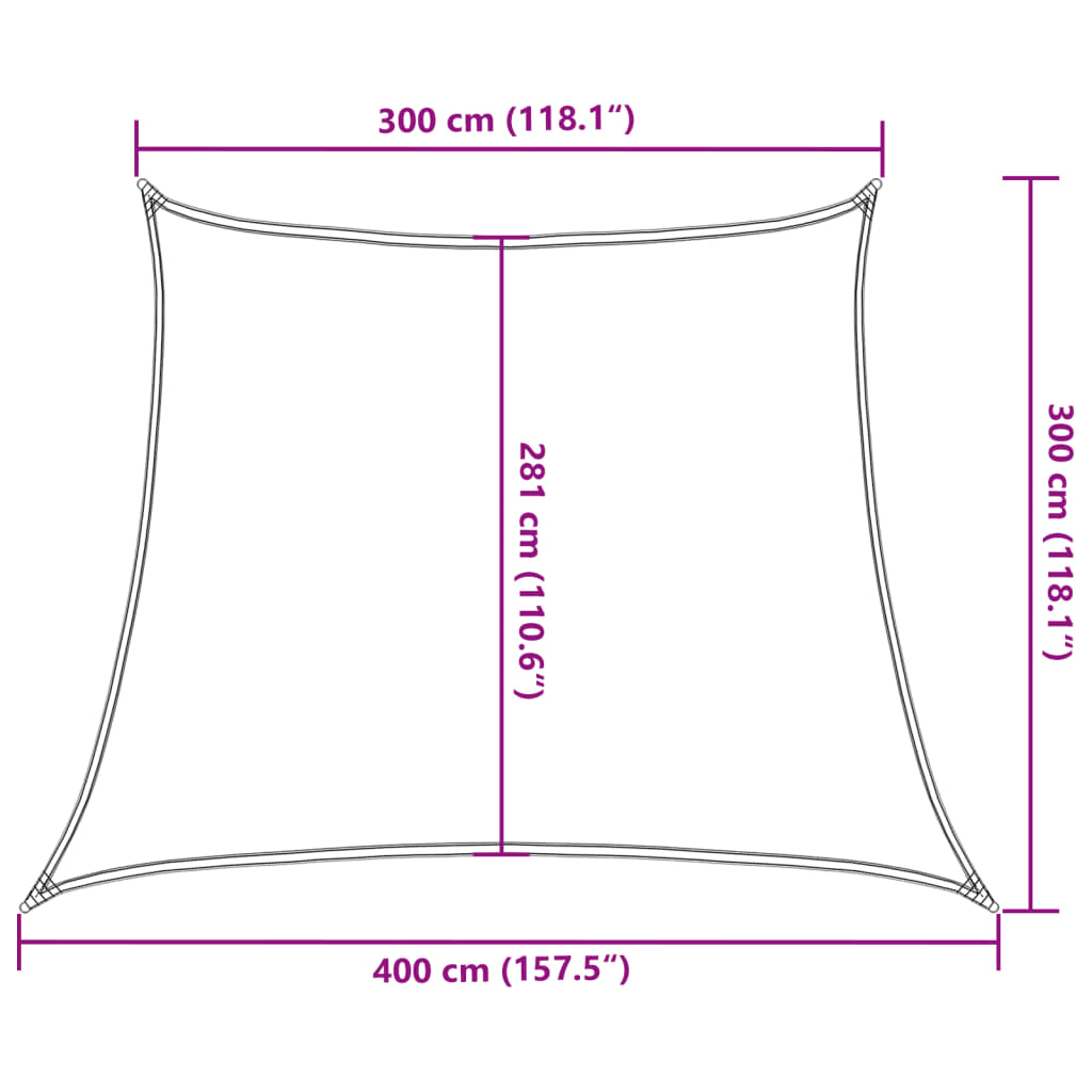 Sonnensegel 160 g/m² Braun 3/4x3 m HDPE