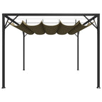Gartenpavillon mit Ausziehbarem Dach 3x3 m Taupe 180 g/m²