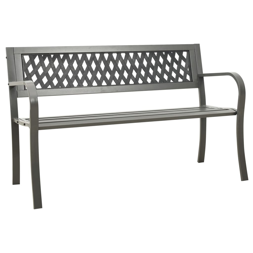 Gartenbank 125 cm Stahl Grau