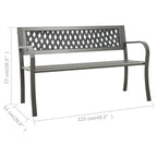 Gartenbank 125 cm Stahl Grau